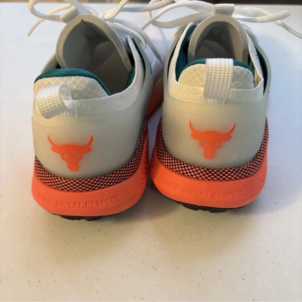 Under Armour White Teal Coral Gradient Athletic Shoes